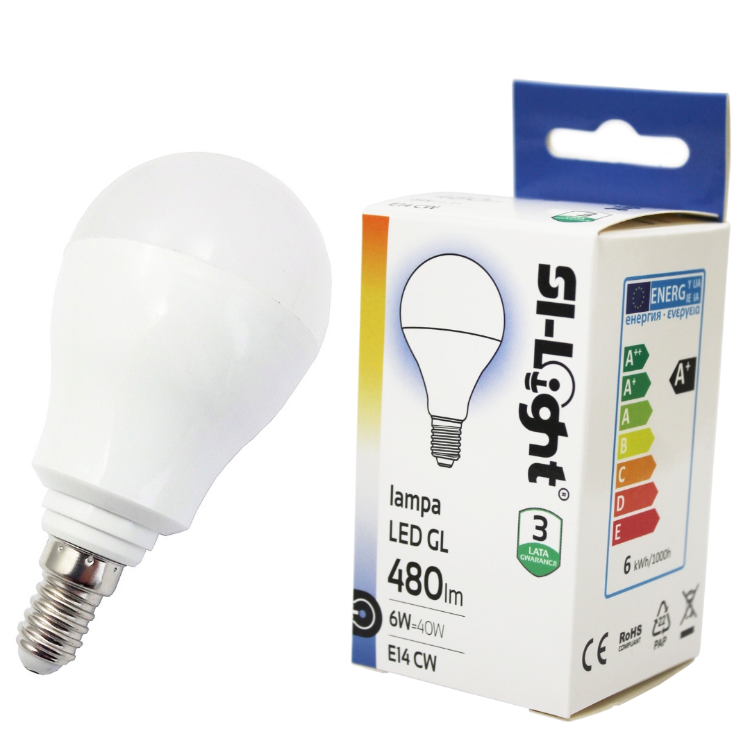 

Źródło Led E14 6W 230V 480LM 6400K Bańka An-lux