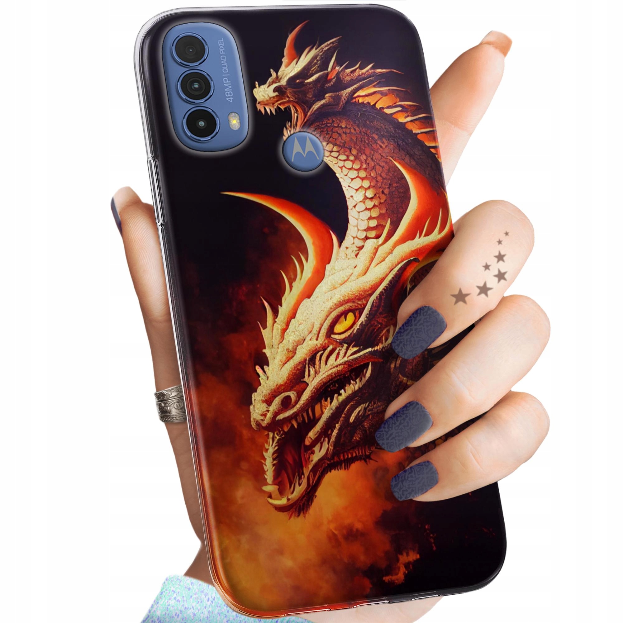 Etui Do Motorola Moto E30 E40 Smoki Dragon Taniec Smoków Obudowa