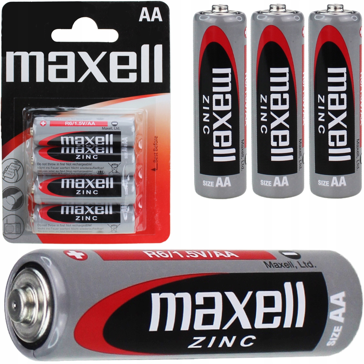 BATERIE AA 4 SZTUKI MAXELL ZINC R6 CYNKOWO WĘGLOWA BATERIA ORYGINALNE