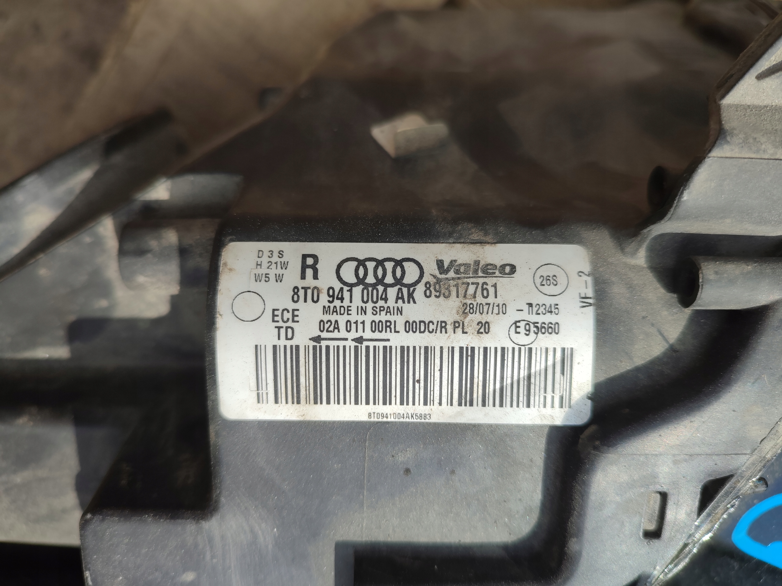 light right front XENON NIE positioning AUDI A5 8T before LIFT 8T0941004AK