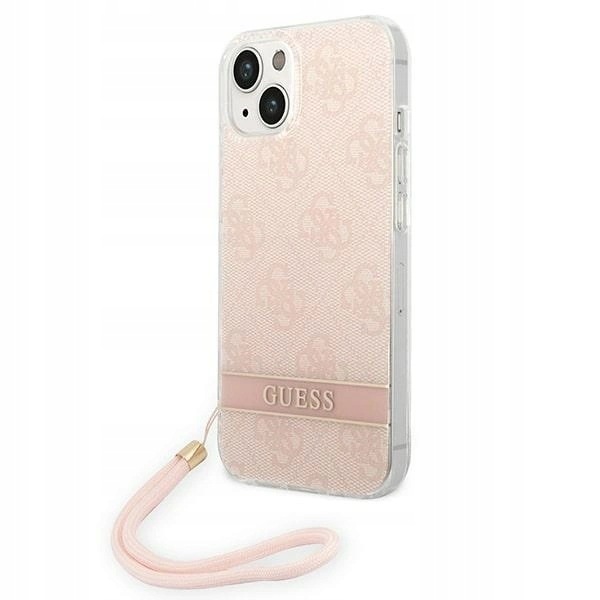 Etui Guess 4G Print Strap na iPhone 14 Plus różowe
