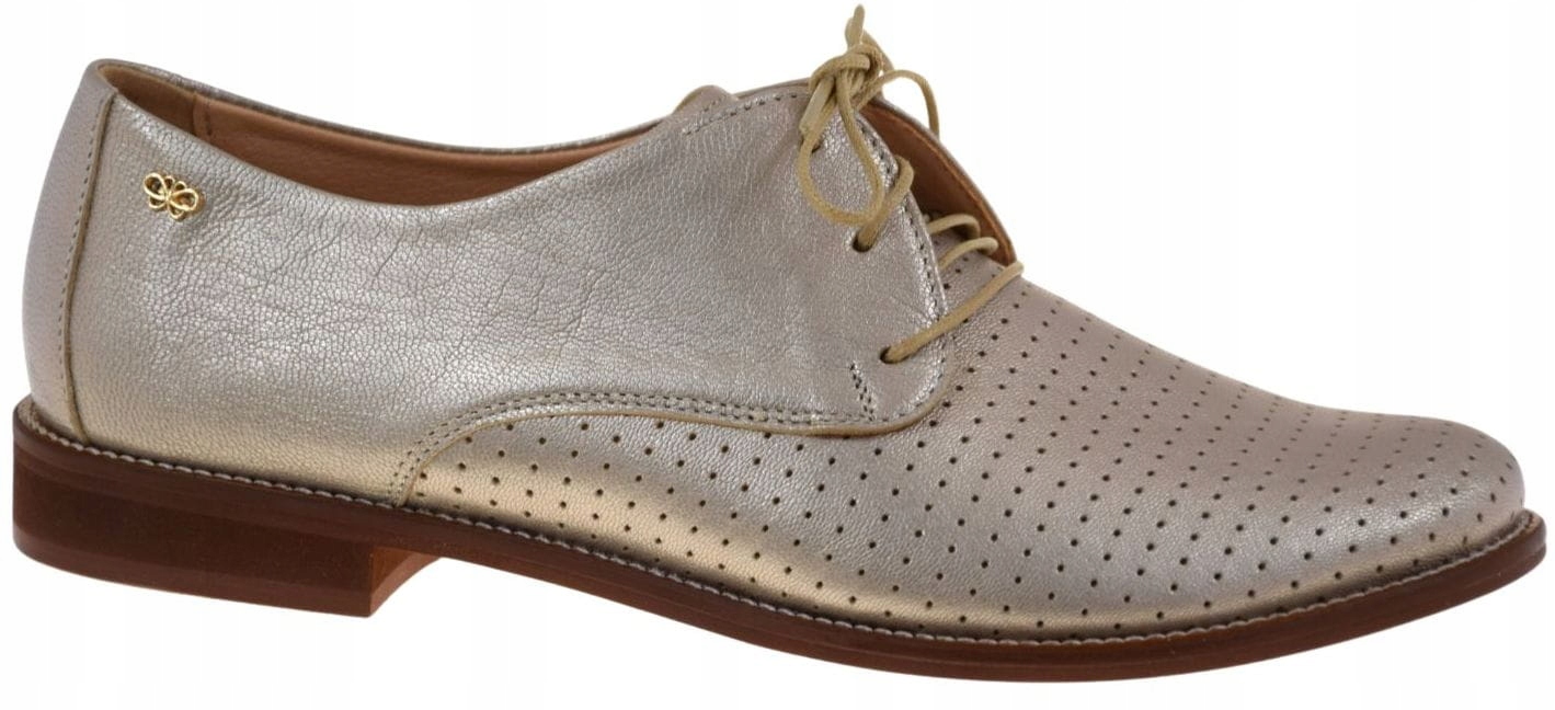 Módní Dámské Kožené Polobotky V Barvě Starého Zlata Nikoll 4237 VEL.40