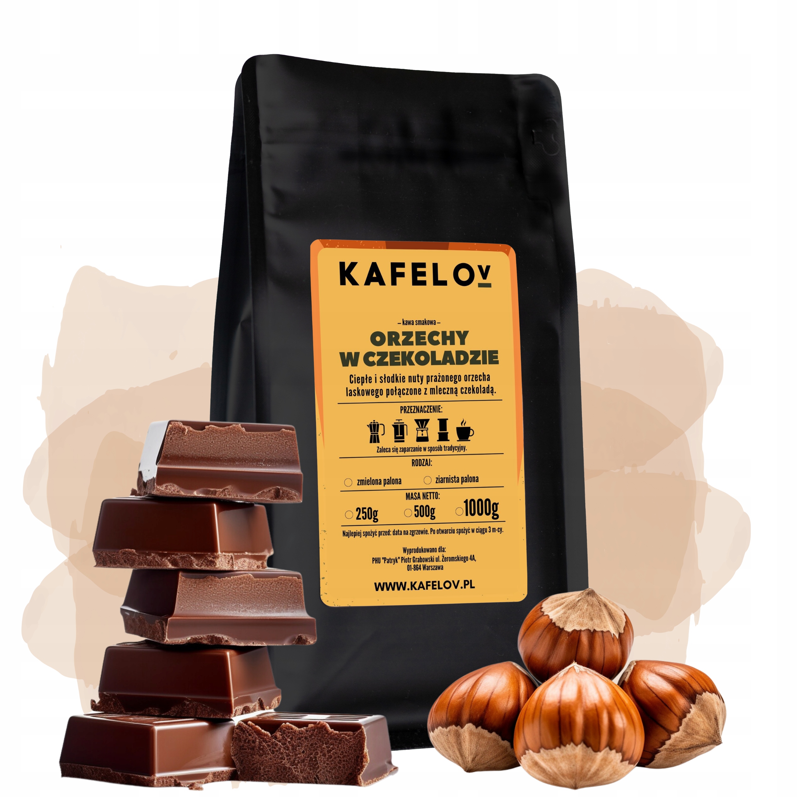 Levně Káva Kafelov Ořechy V Čokoládě 1000 g Mletá