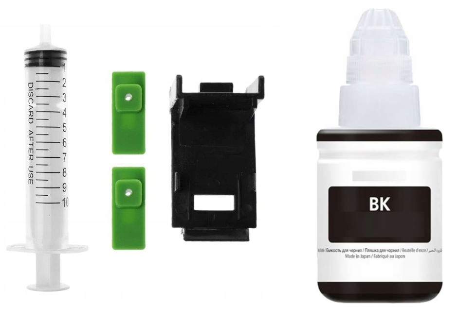 Tusz do napełniania + Klip do kartridży HP