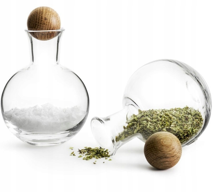 Sada na koření Oval Oak, 2 ks, sklo dub, Sagaform