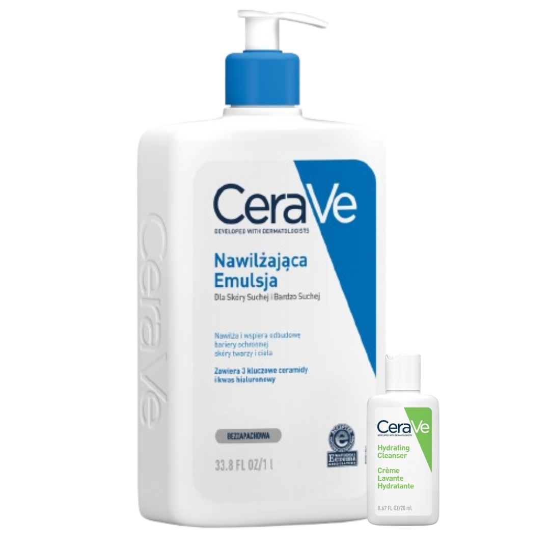 CeraVe Emulsja Nawilżająca Skóra Sucha Bardzo Sucha Twarz Ciało 1l