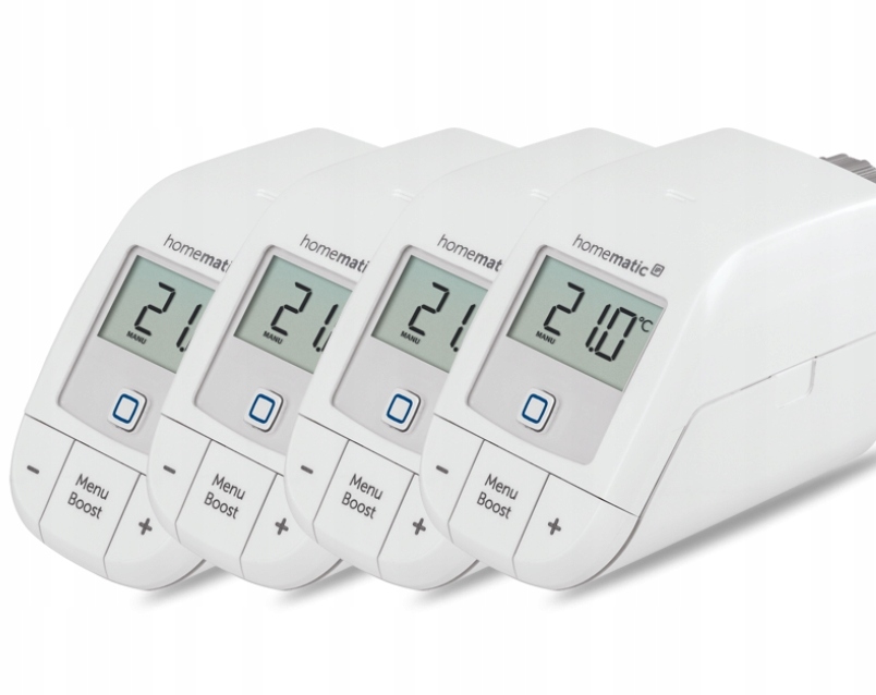 Súprava 4 kusov programovateľnej radiátorovej termostatickej hlavice Homematic Ip