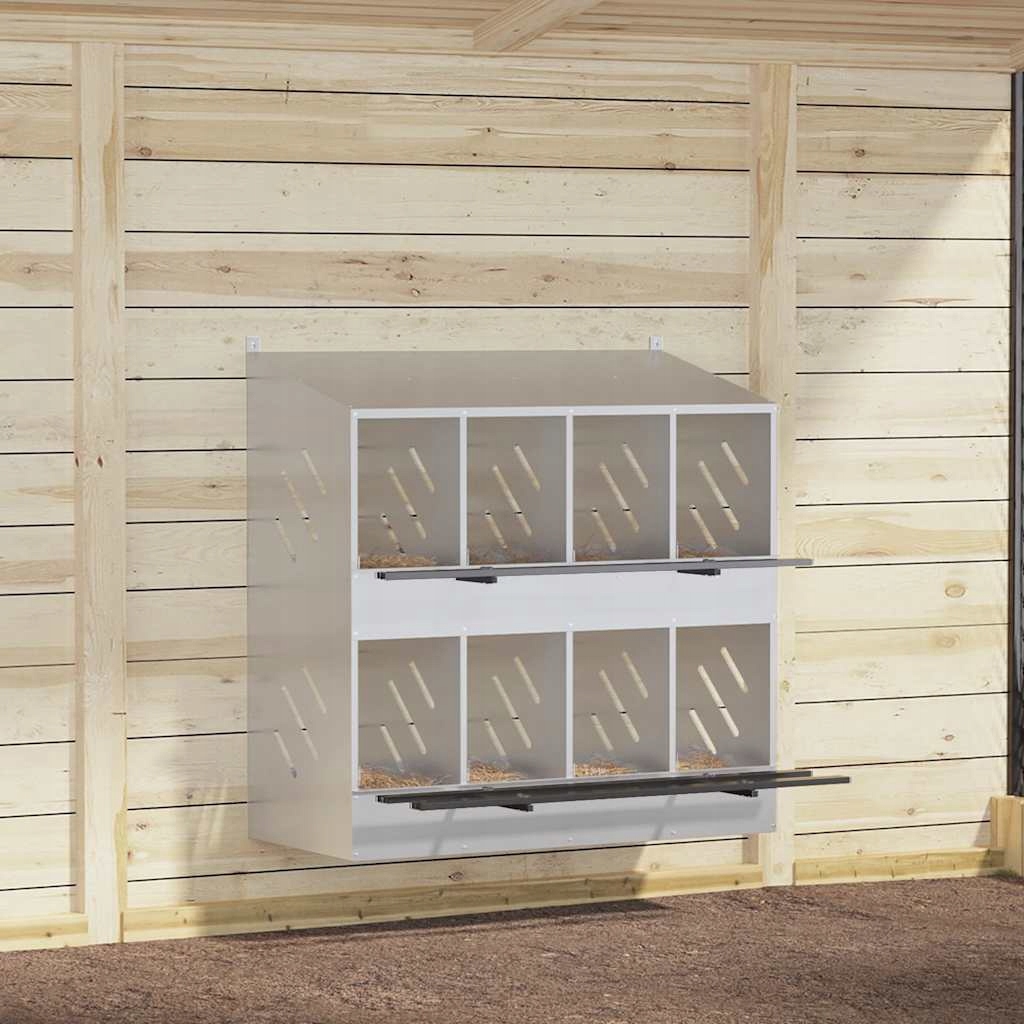 Levně Fionshop 262669651 Hnízdní box pro kuřata 8 přihrádkami Pozinkovaný stříb