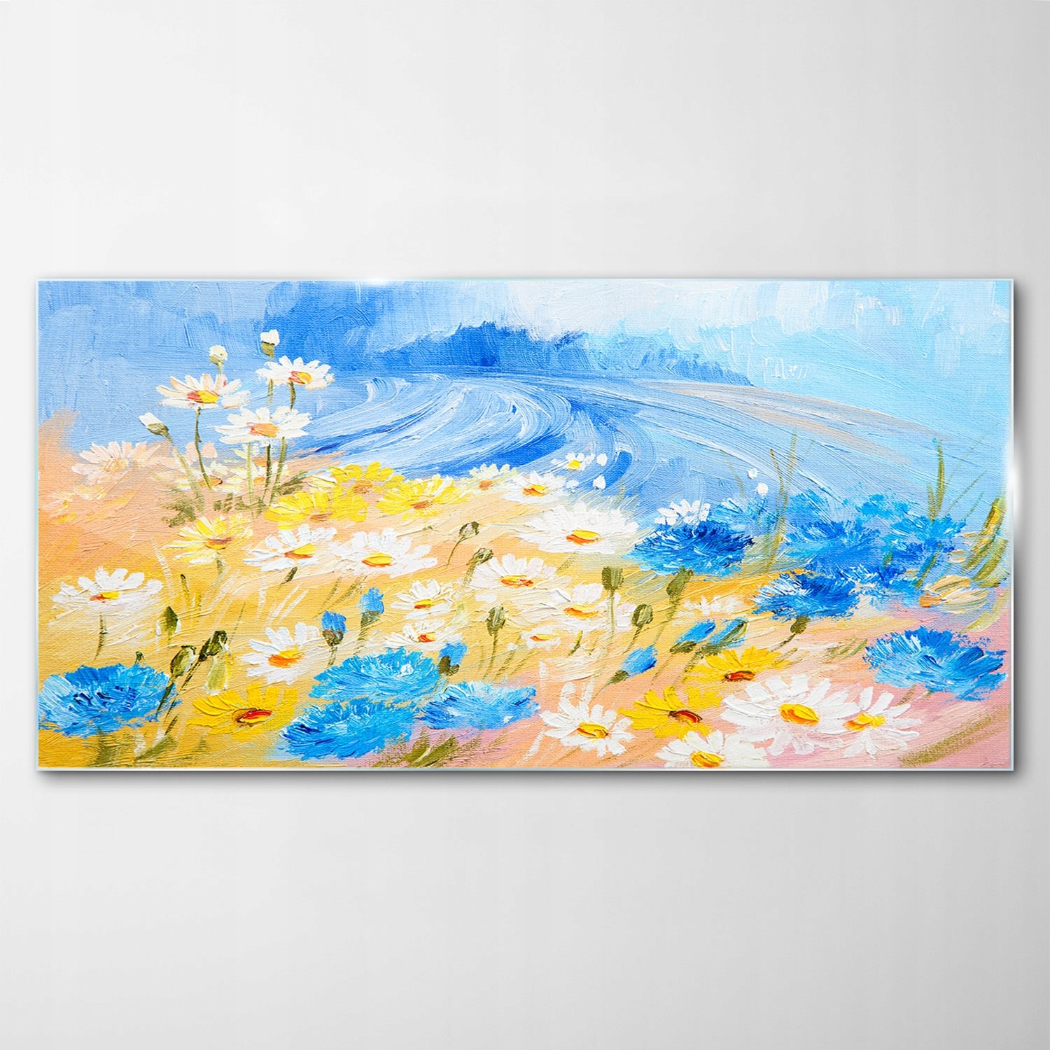 Tvrzený skleněný obraz Abstrakce Květiny 100x50