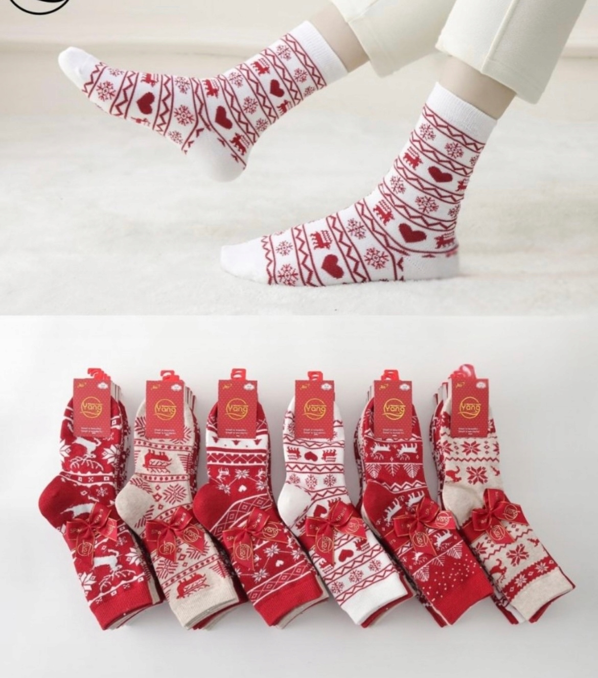 MIX 5 Ks Dámské vánoční Ponožky Vánoce 38-42