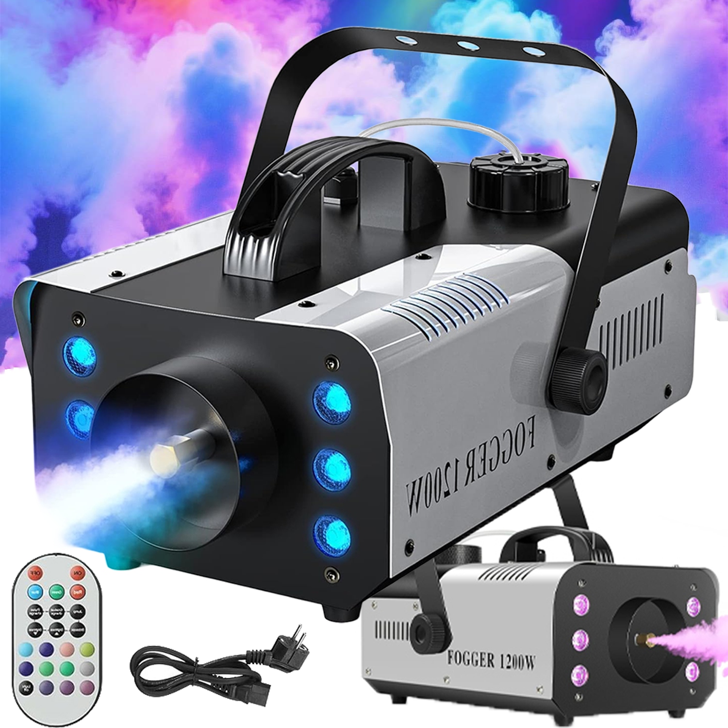 Wytwornica Generator Dymu Dymiarka Pilot Mini 6 Led 1200W Na Impreza Ślub