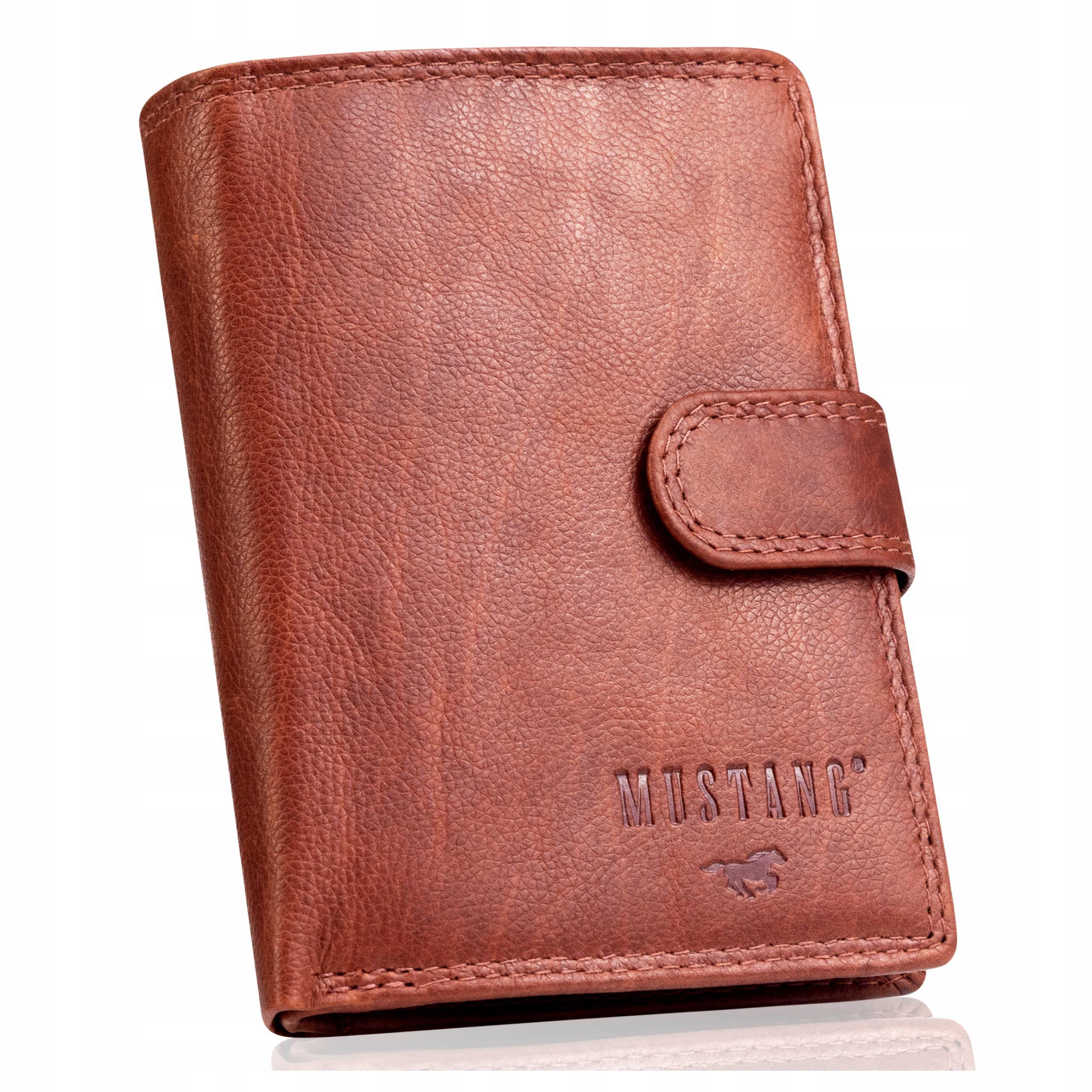 Mustang Pánská kožená peněženka malá kůže horizontální hnědá Rfid Premium