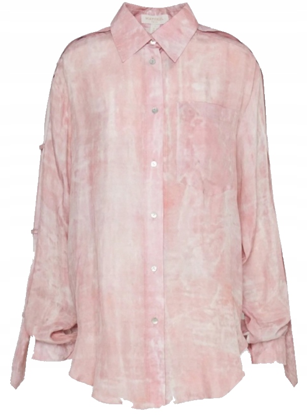 Materiel Dyed Pink Belted Sleeve Shirt Košile vel. M