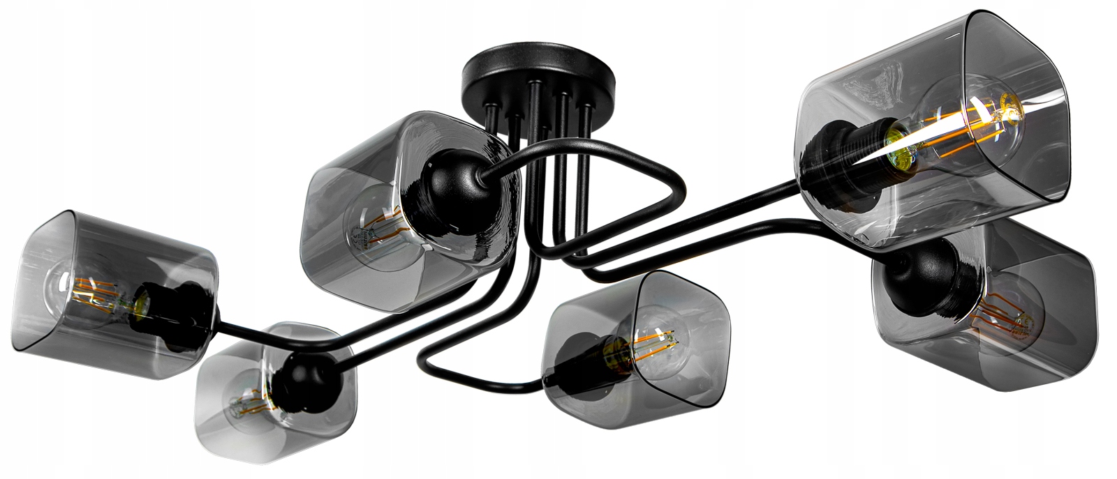 

Szklana Lampa Sufitowa Żyrandol Plafon Edison Led