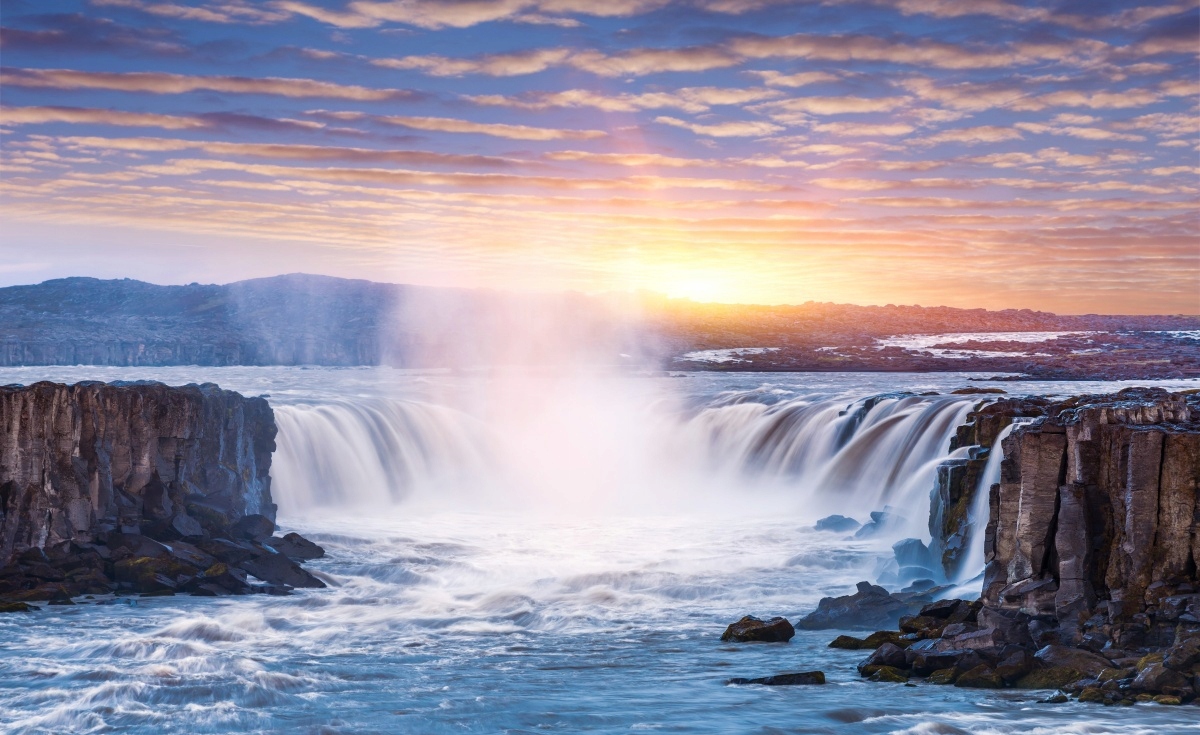 

Fototapeta Flizelinowa Wodospad Selfoss 416x254