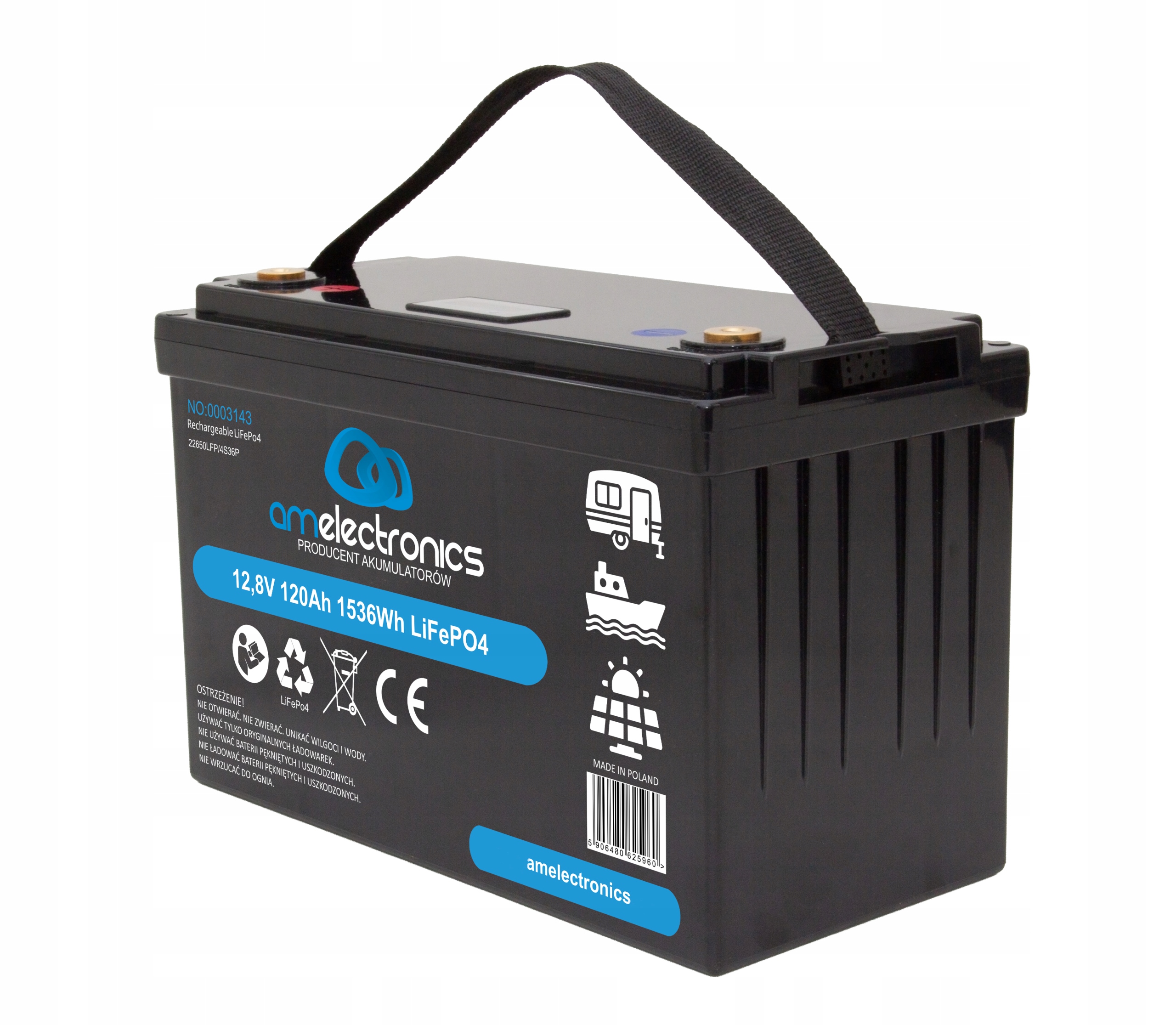 Akumulator 12,8V 120AH LiFePo4 (3143) Zamiennik Agm i Gel,rv, Kamper, Ups