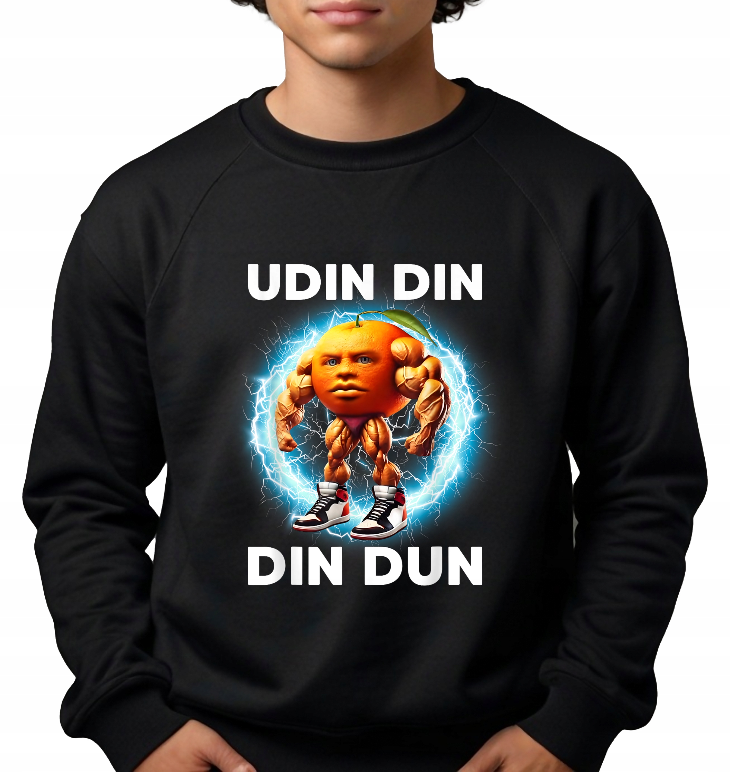 Pánská Mikina Černá Dárek Pro Kluka Brain Rot Tiktok Trend Udin Din L