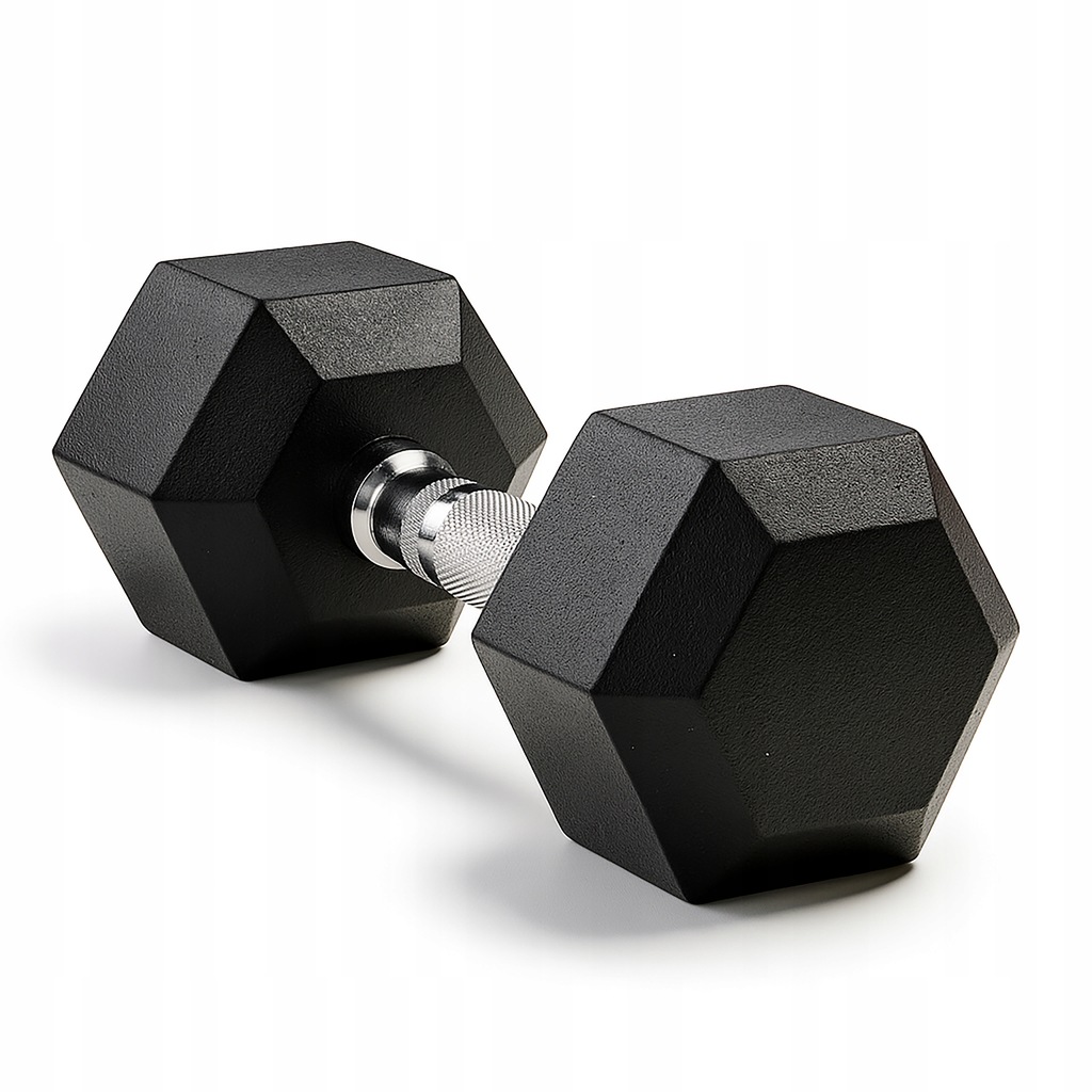 Hantla hantle hex żeliwny do ćwiczeń gumowany żeliwo 25kg powlekane