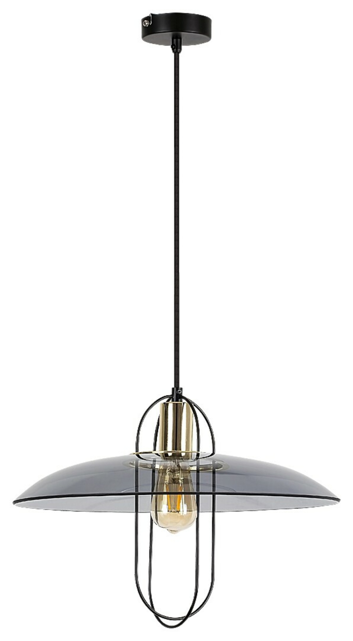Rabalux Vida závěsné svítidlo E27, kouřové sklo, černý kov, max 8W