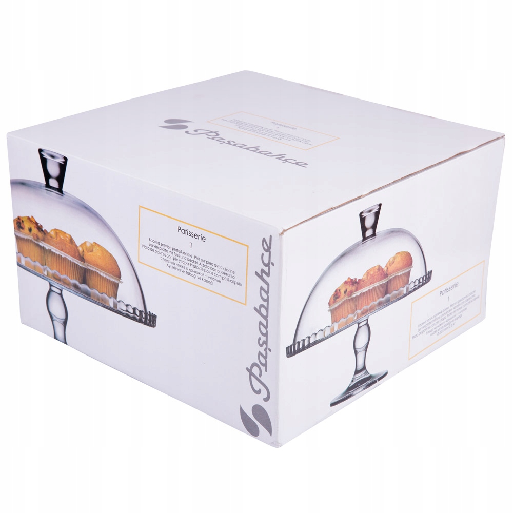 64585 PASABAHCE PATERA TORT NÓŻCE Z KLOSZEM 32 CM Kolor przezroczysty