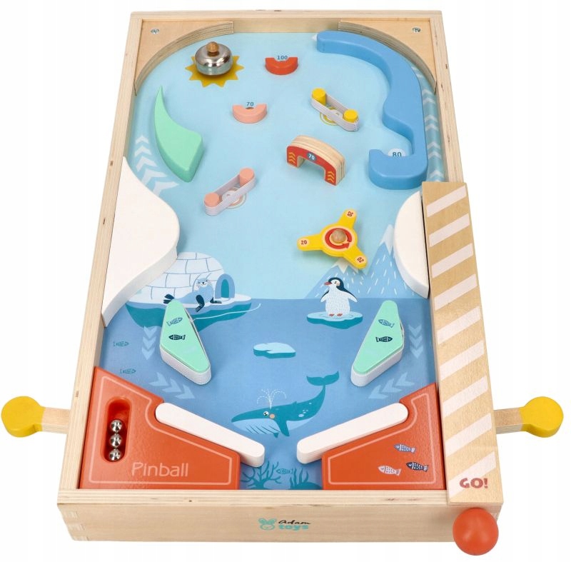 ADAM TOYS GRA ZRĘCZNOŚCIOWA PINBALL FLIPPER DREWNIANY 3+