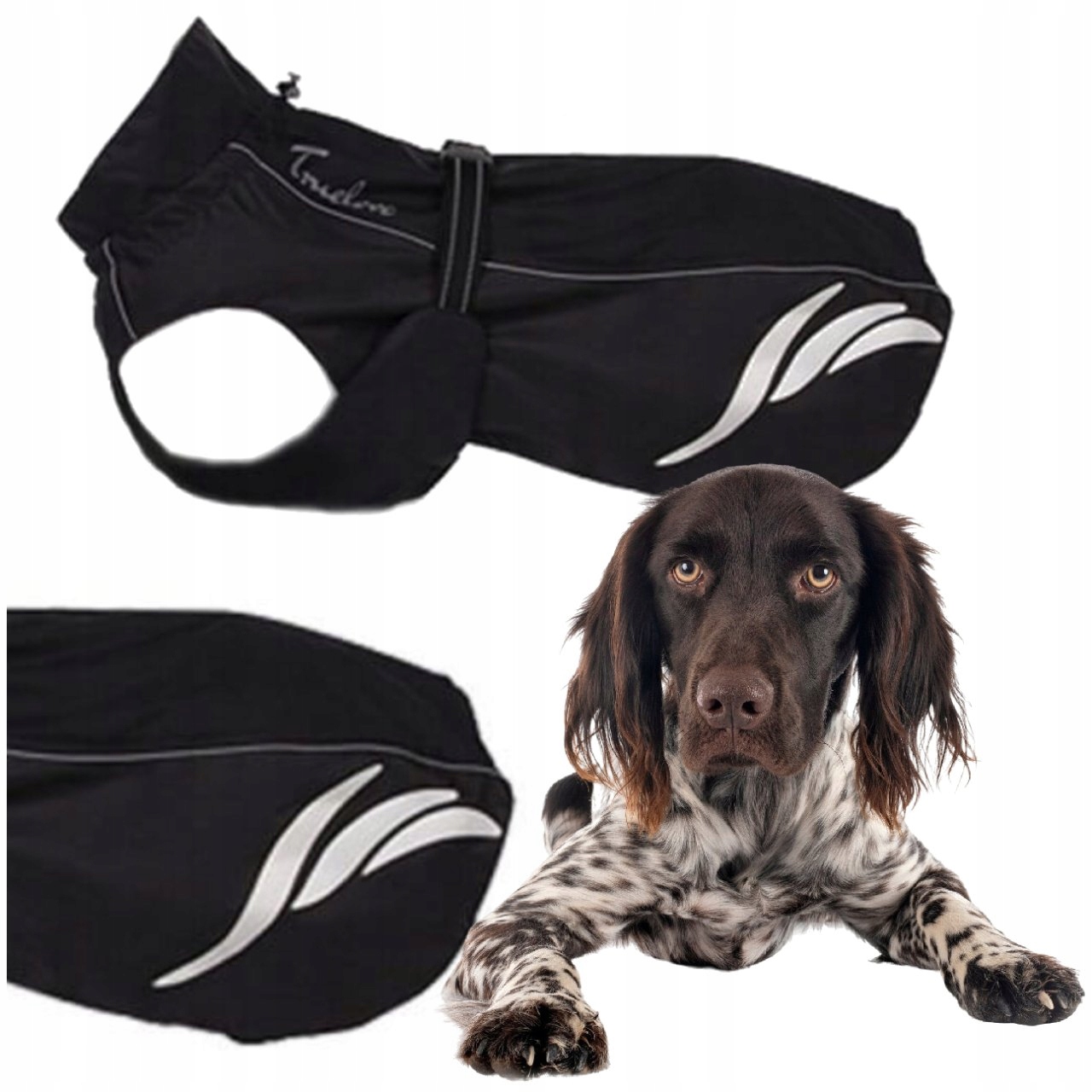 Levně Dešťová Bunda Pro Psa Derka Kabát Truelove Černá XXL (45 CM)