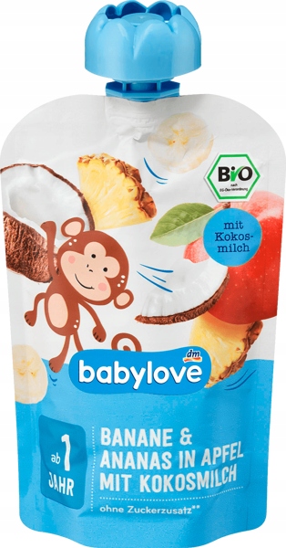 Babylove BIO Mus Banan Ananas Mleko Kokosowe