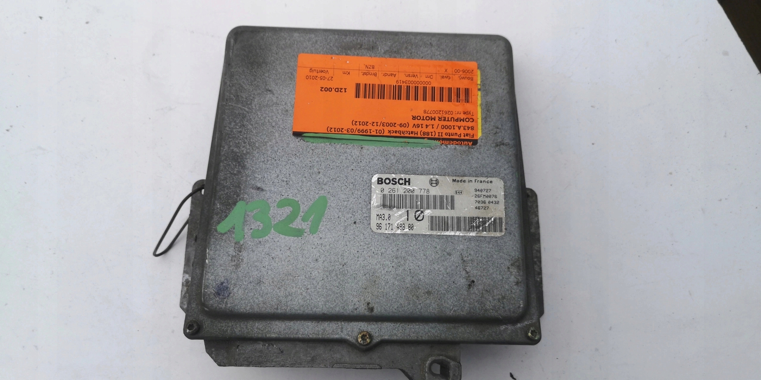 FIAT PUNTO 1.2B 16V 0261200778 9617149880 computer