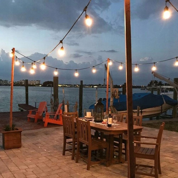 GIRLANDA ŚWIETLNA Ogrodowa Lampki ogrodowe do ogrodu 10m METRÓW 10 LED Średnica kuli 4.5 cm