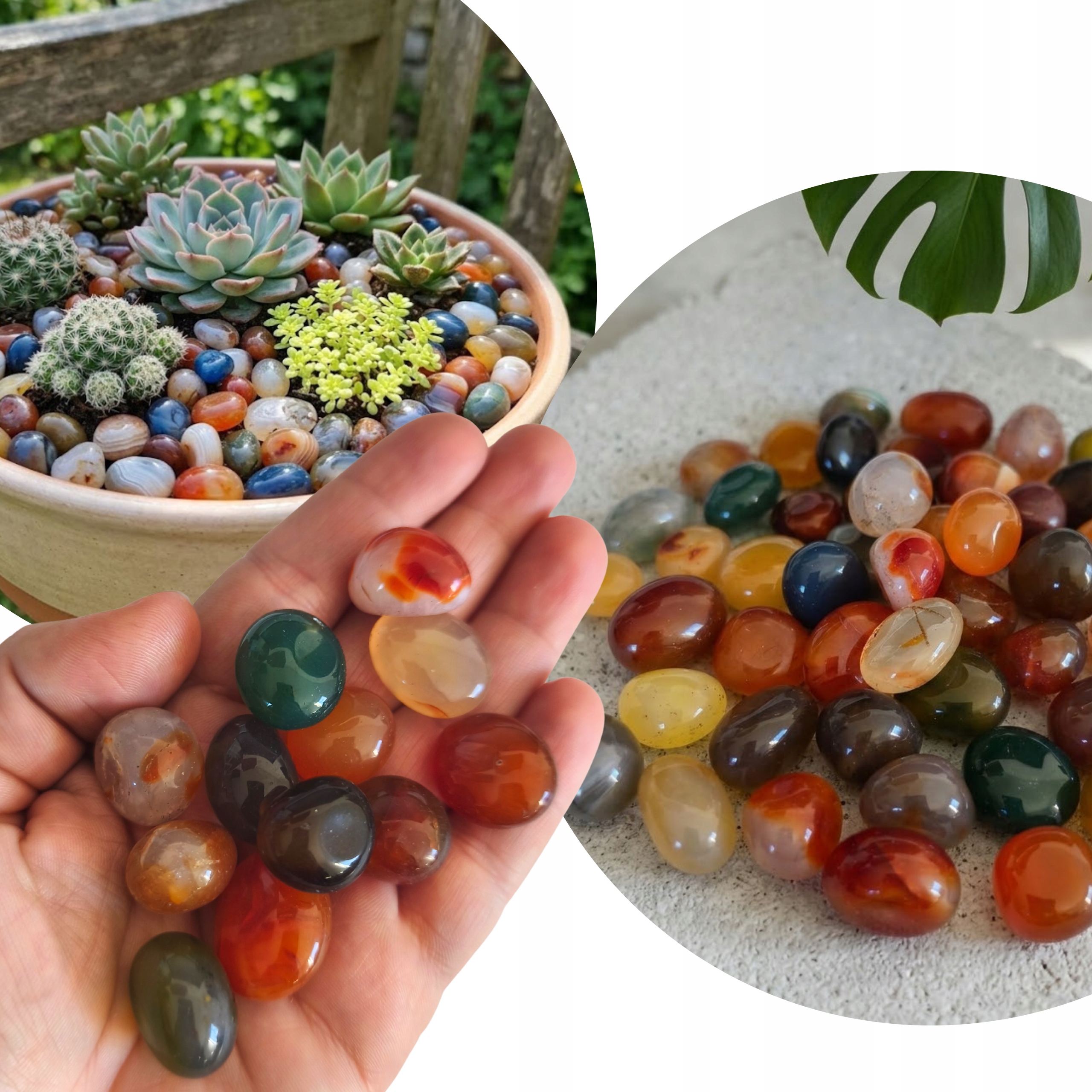 Přírodní Achátové Kameny MIX Barev 15-20 MM Dekorativní Pro Rostliny A Květináče 1 Kg