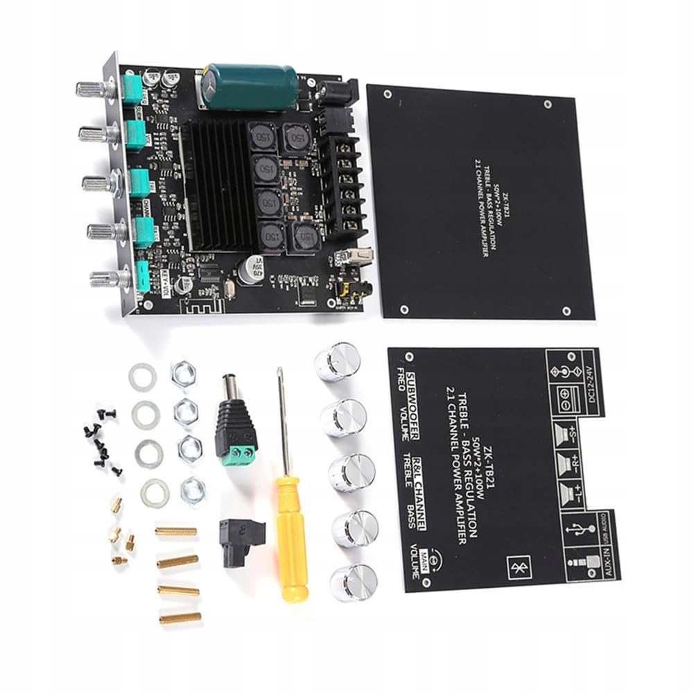 Zesilovač 2.1 Bluetooth Aux 100 W Pro Pasivní Subwoofer, Vysoký Zvukový Výkon