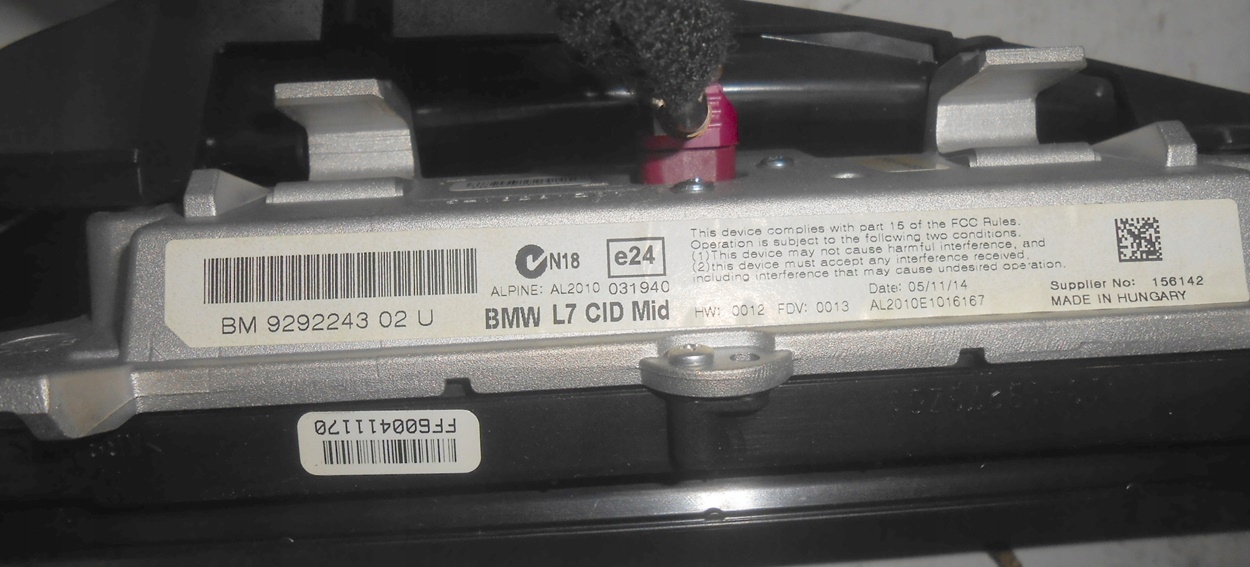 BMW 1 F20 PANEL RADIO WYŚWIETLACZ NAWIGACJI Typ samochodu Samochody osobowe