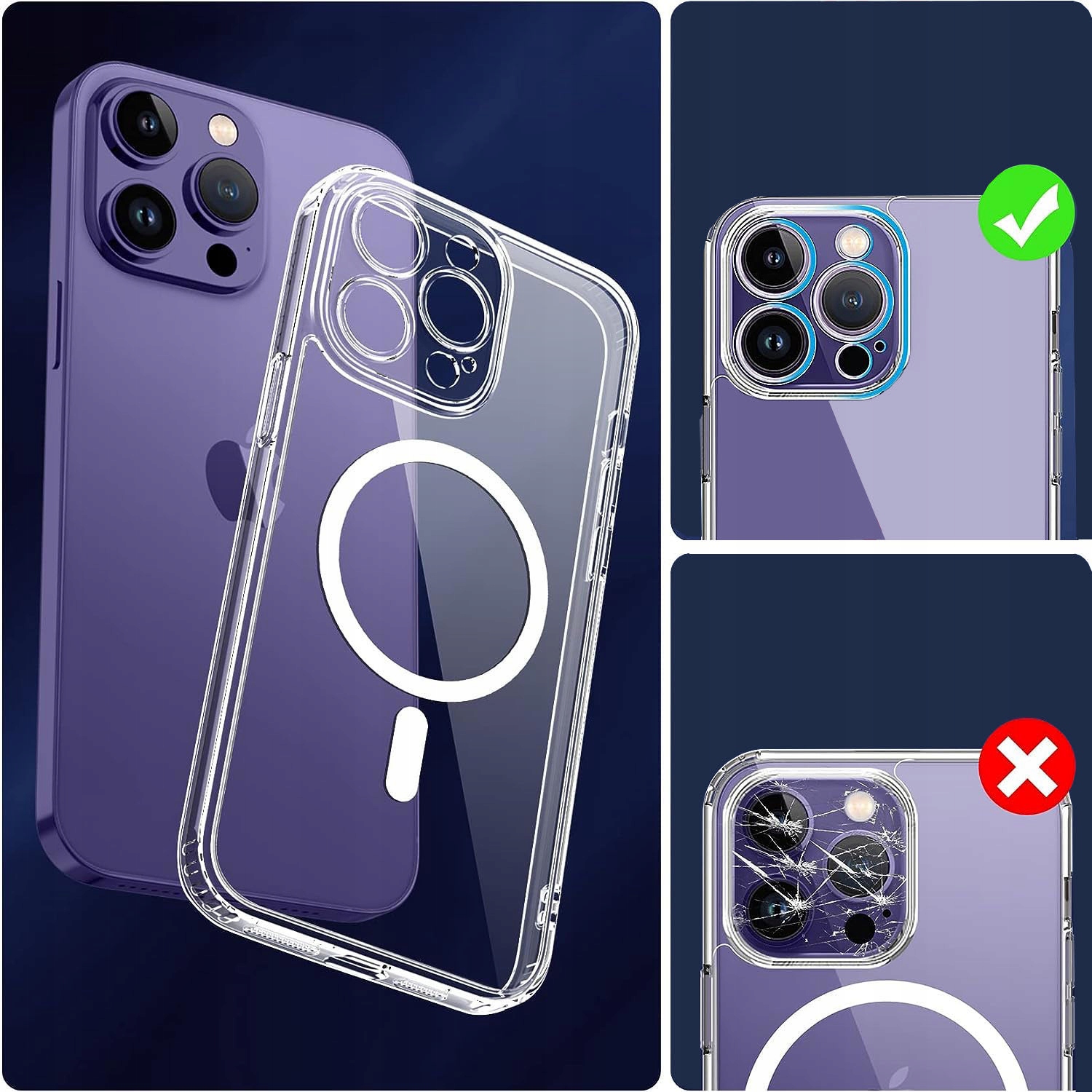 ETUI MAGNETYCZNE DO MAGSAFE DO IPHONE 15 PRO MAX CLEAR CASE +SZKŁO Kod producenta sejf21