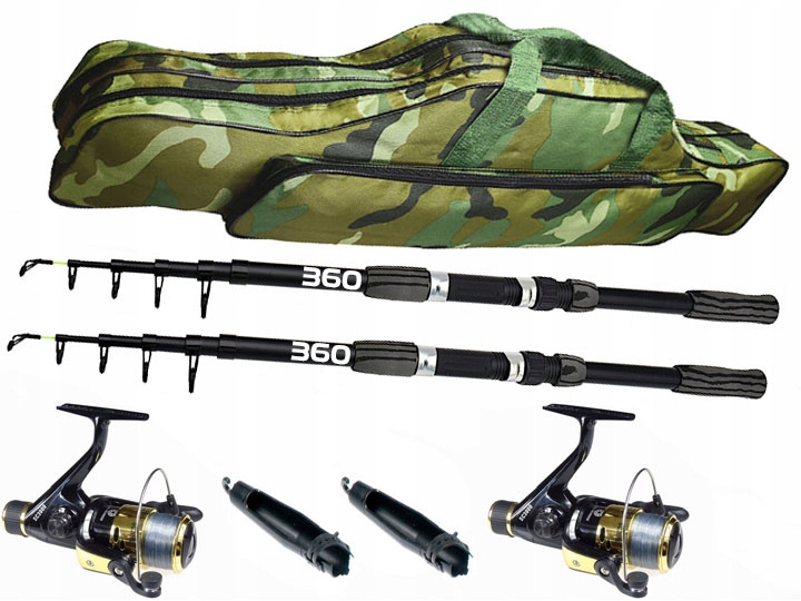 Zestaw 2x Wędka teleskopowa Tm 360 i 2x kołowrotek z żyłką Pkrowiec