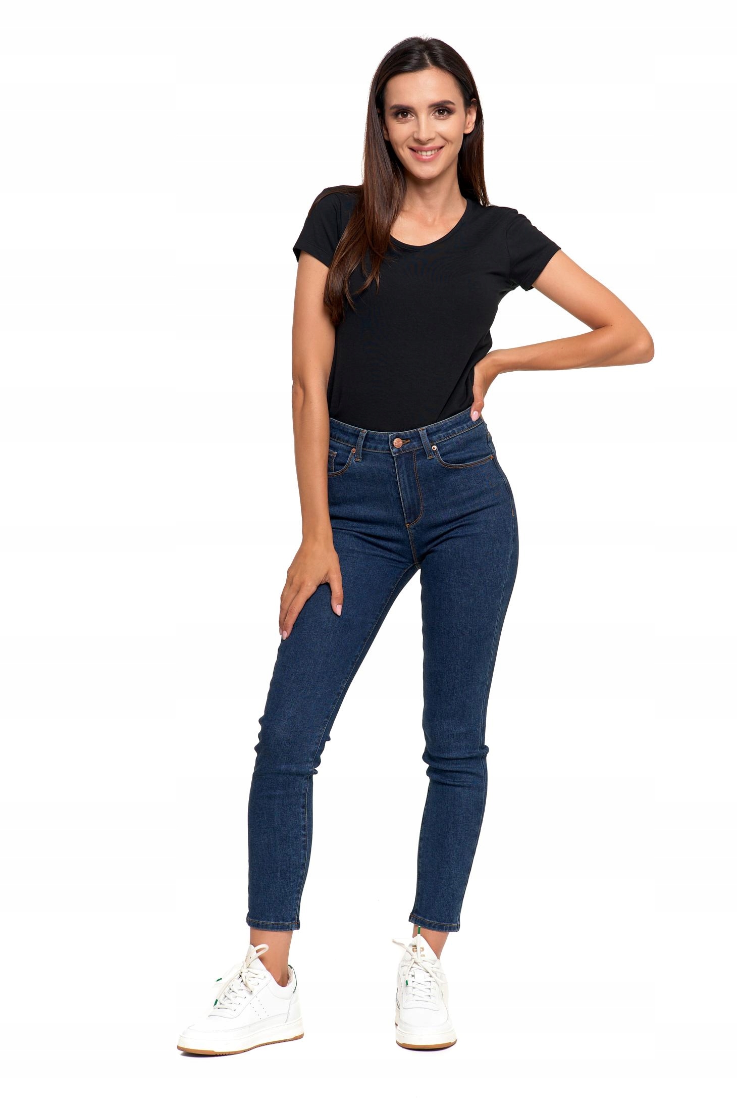 Spodnie Jeansowe Damskie Jeansy Skinny Wysoki Stan Wygodne MORAJ r. 44 Kolekcja Jeans