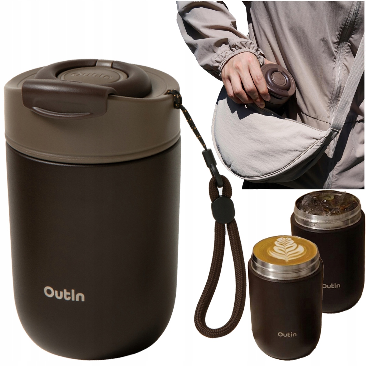 Kubek termiczny podróżny ciepłe zimne napoje 350ml Outin Travel Tumbler