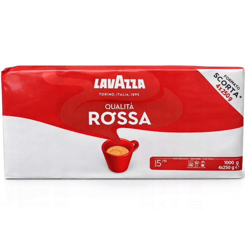 Kawa mielona Lavazza Qualita Rossa Zestaw 4 x 250g Oryginał Włoska