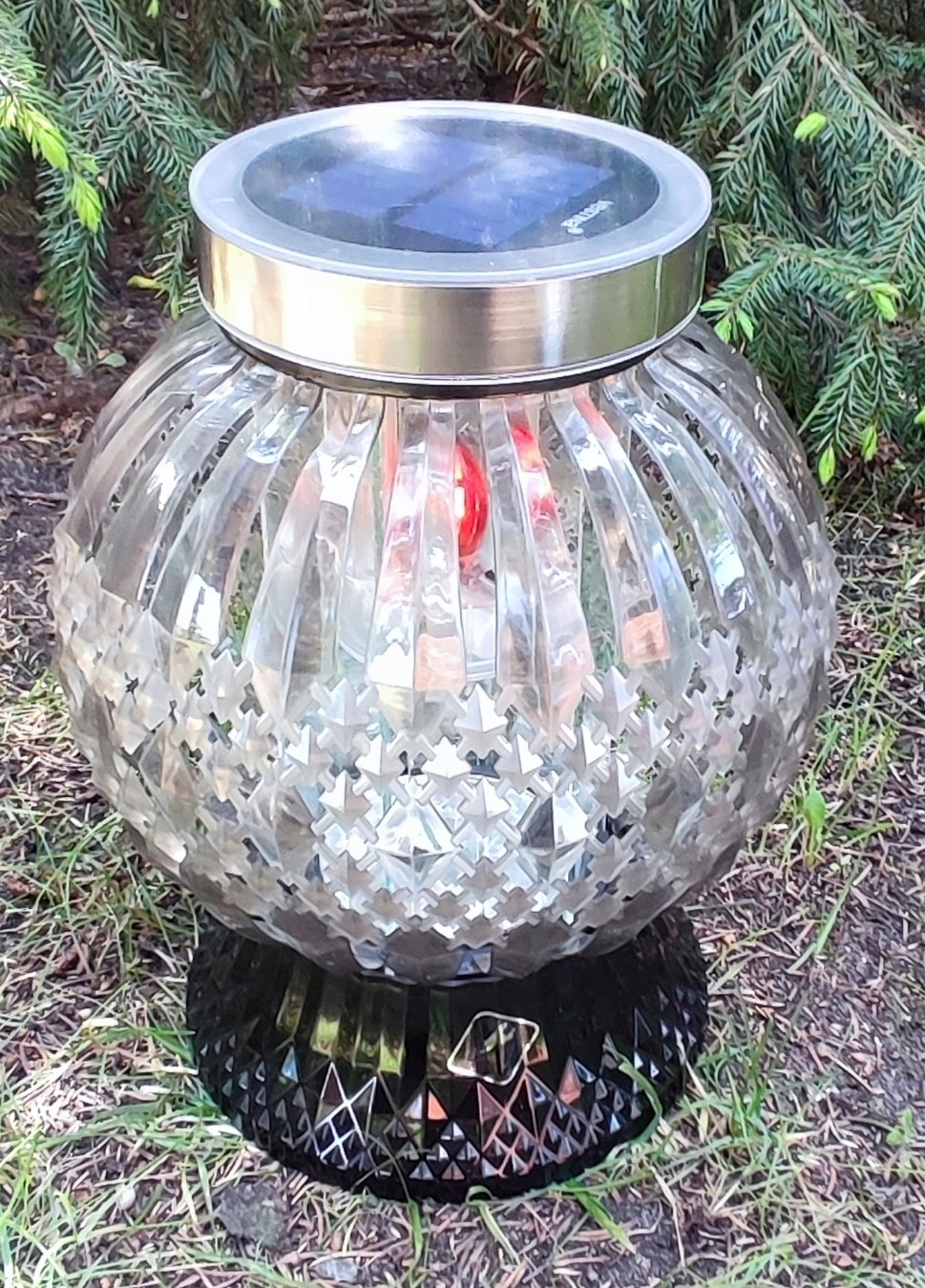 

Lampion Kula -solar-kryształ Biały-dymny 1 Sztuka