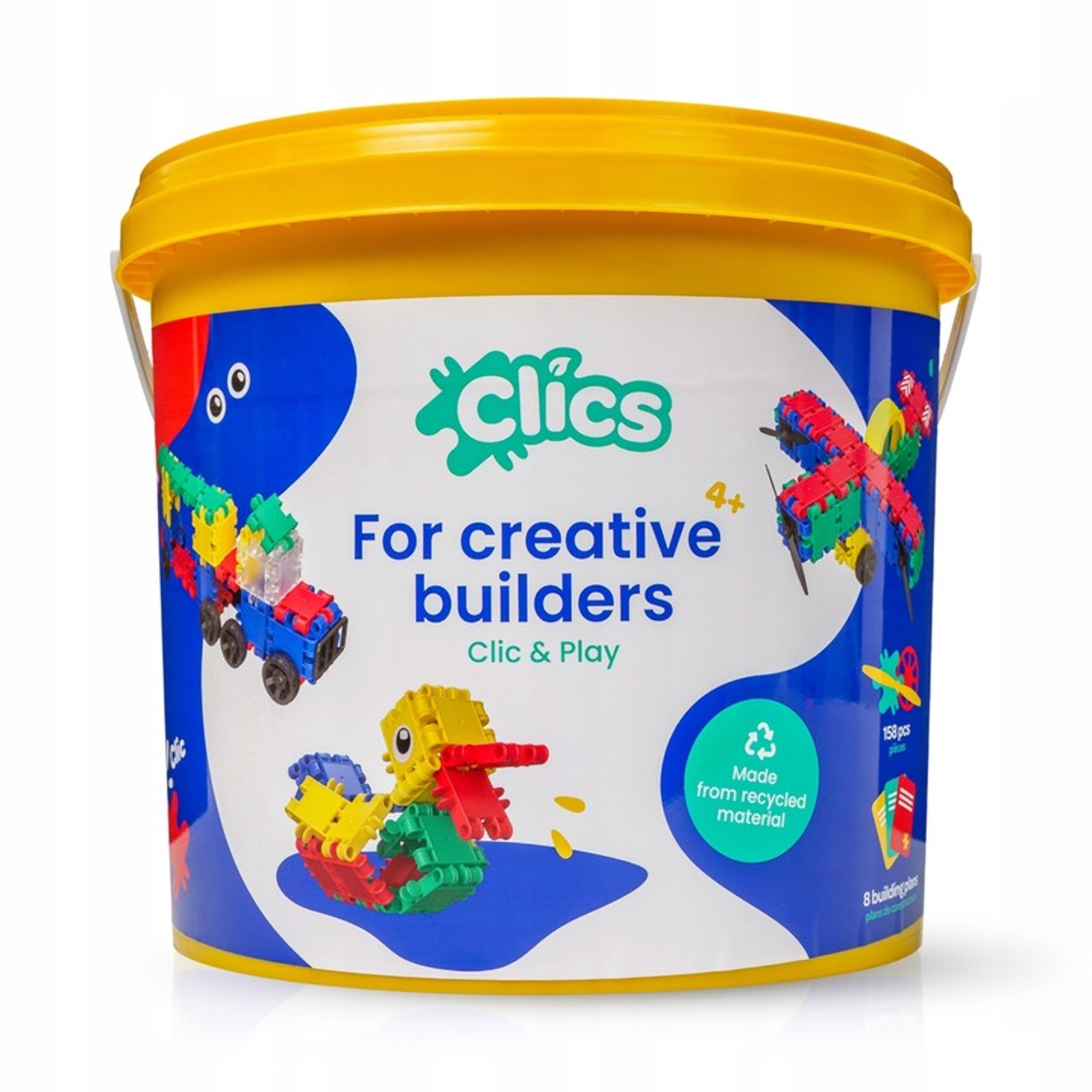 Clics CB198 Klocki Konstrukcyjne 8w1 160el. Kreatywne Edukacyjne 3+