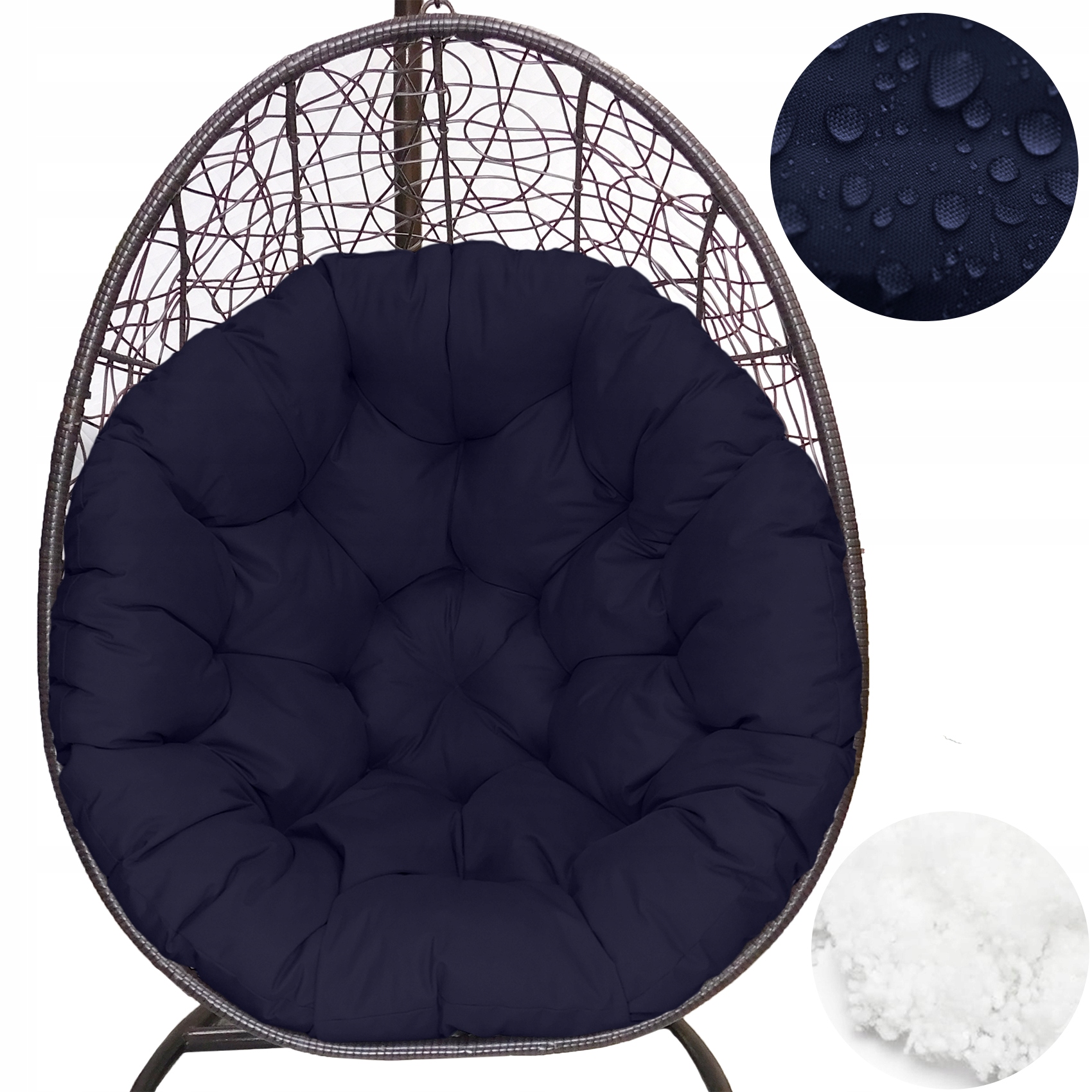 Polštář Na Houpací Křeslo Kokon 120 cm modrá