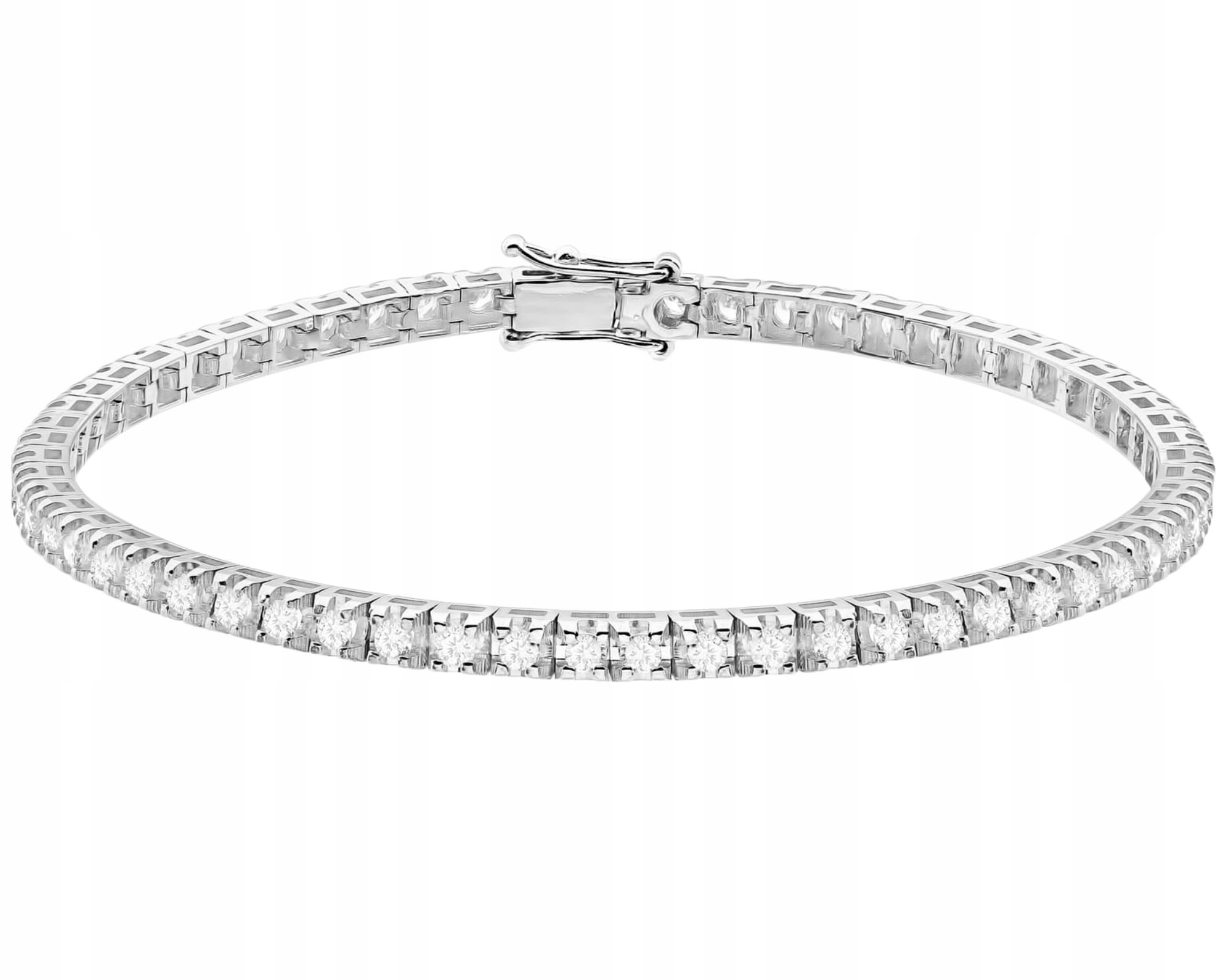 Náramek Z Bílého Zlata S Laboratorními Diamanty Ryzost 585 Dárek