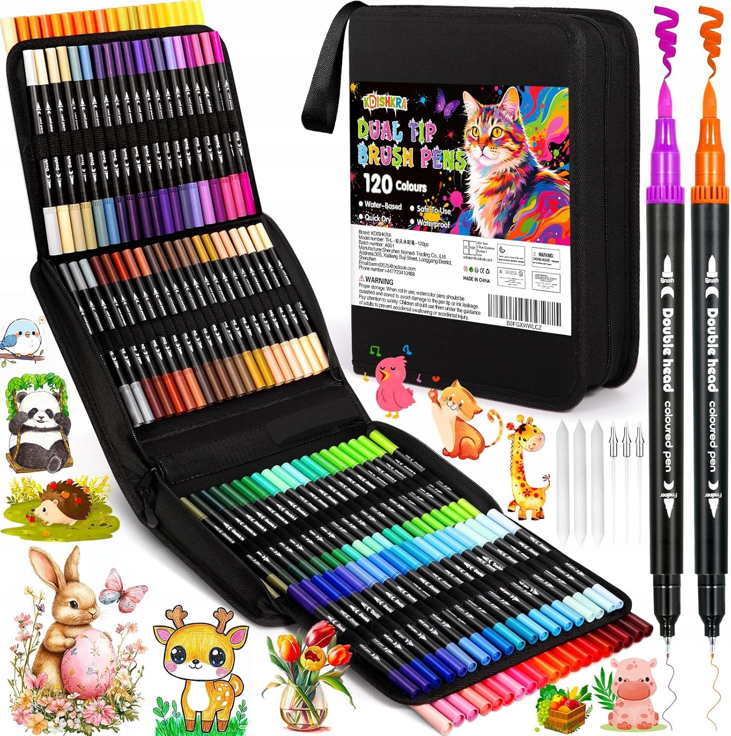 MARKERY DWUSTRONNE DO KOLOROWANIA I RYSOWANIA 120 KOLORÓW