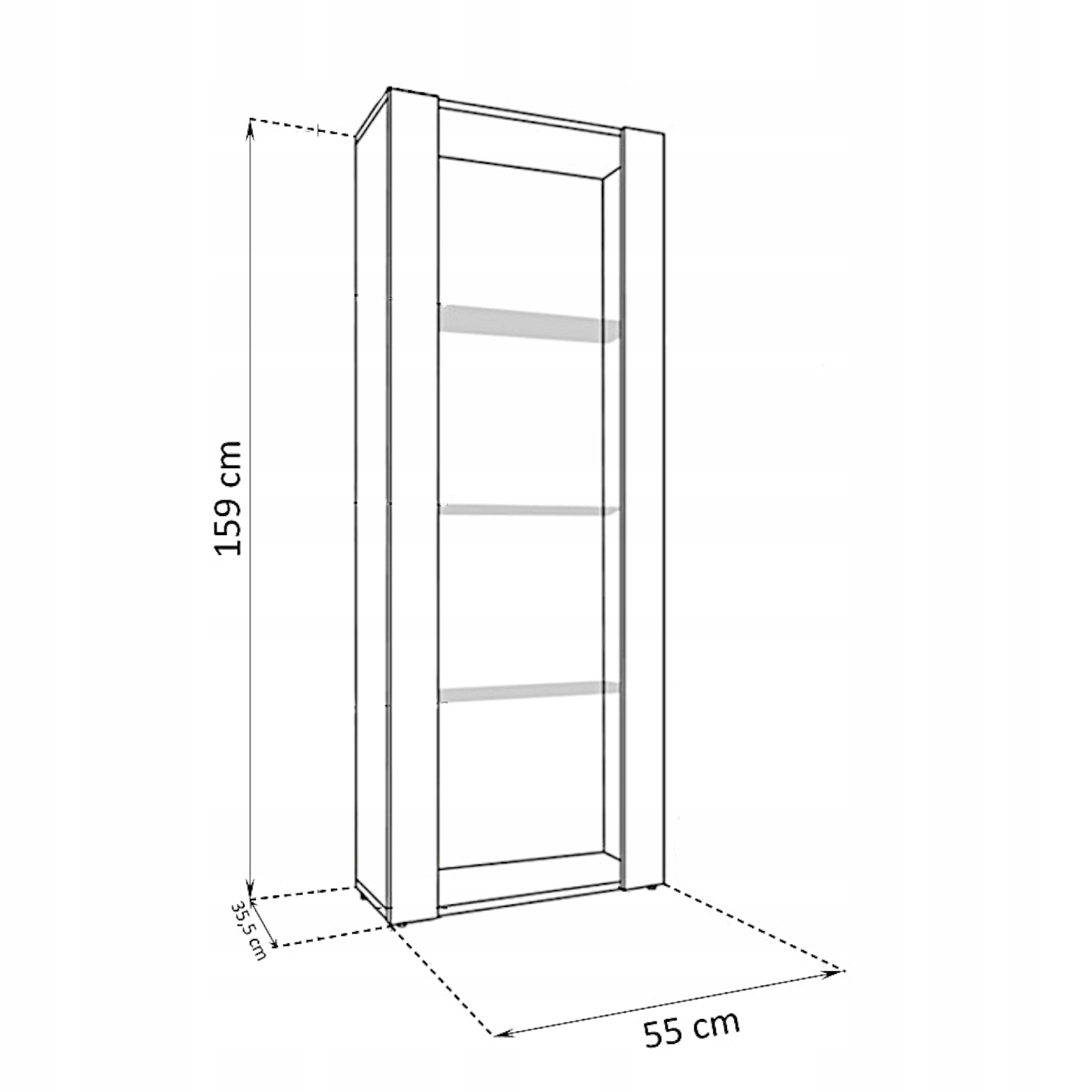 komodee Tivoli Witryna Stojąca Czarny Szklane Półki Niebieski LED Stan opakowania oryginalne