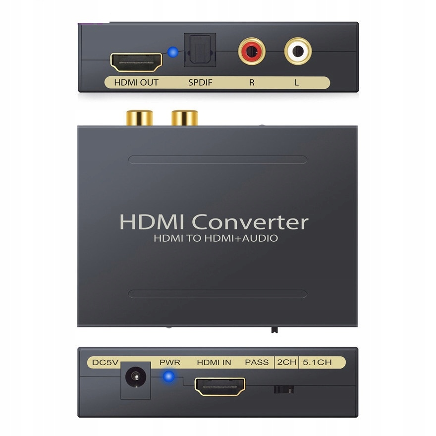 

Ekstraktor audio z Hdmi do Toslink Spdif Cinch