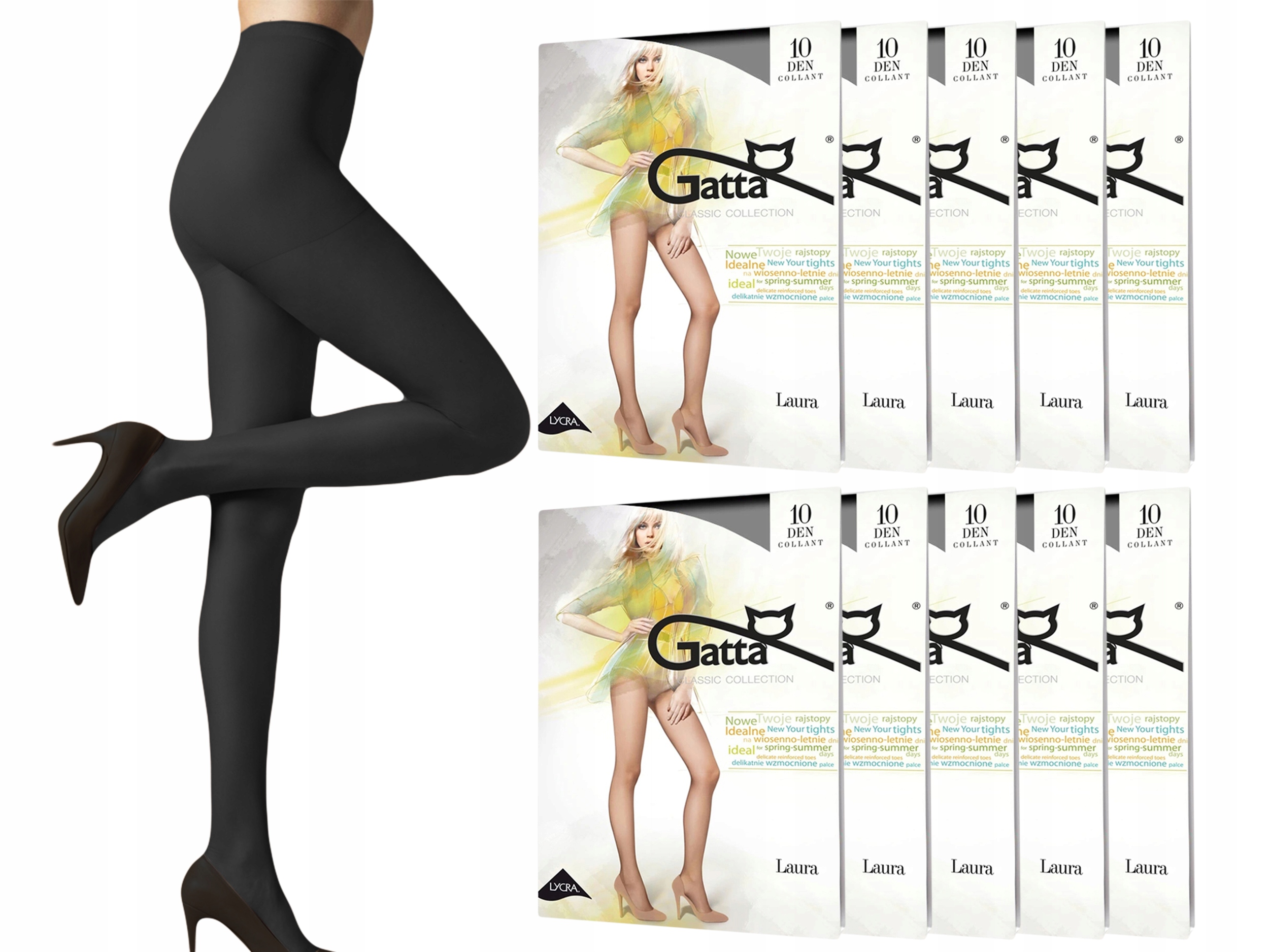 

rajstopy lycra Gatta Laura 10 Den, 10-pak , 4-L
