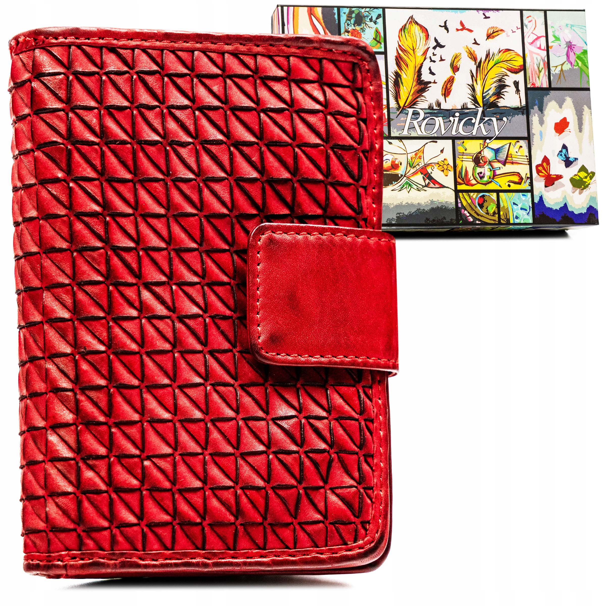 Módní dámská kožená peněženka Rovicky s unikátním 3D vzorem a Rfid ochranou