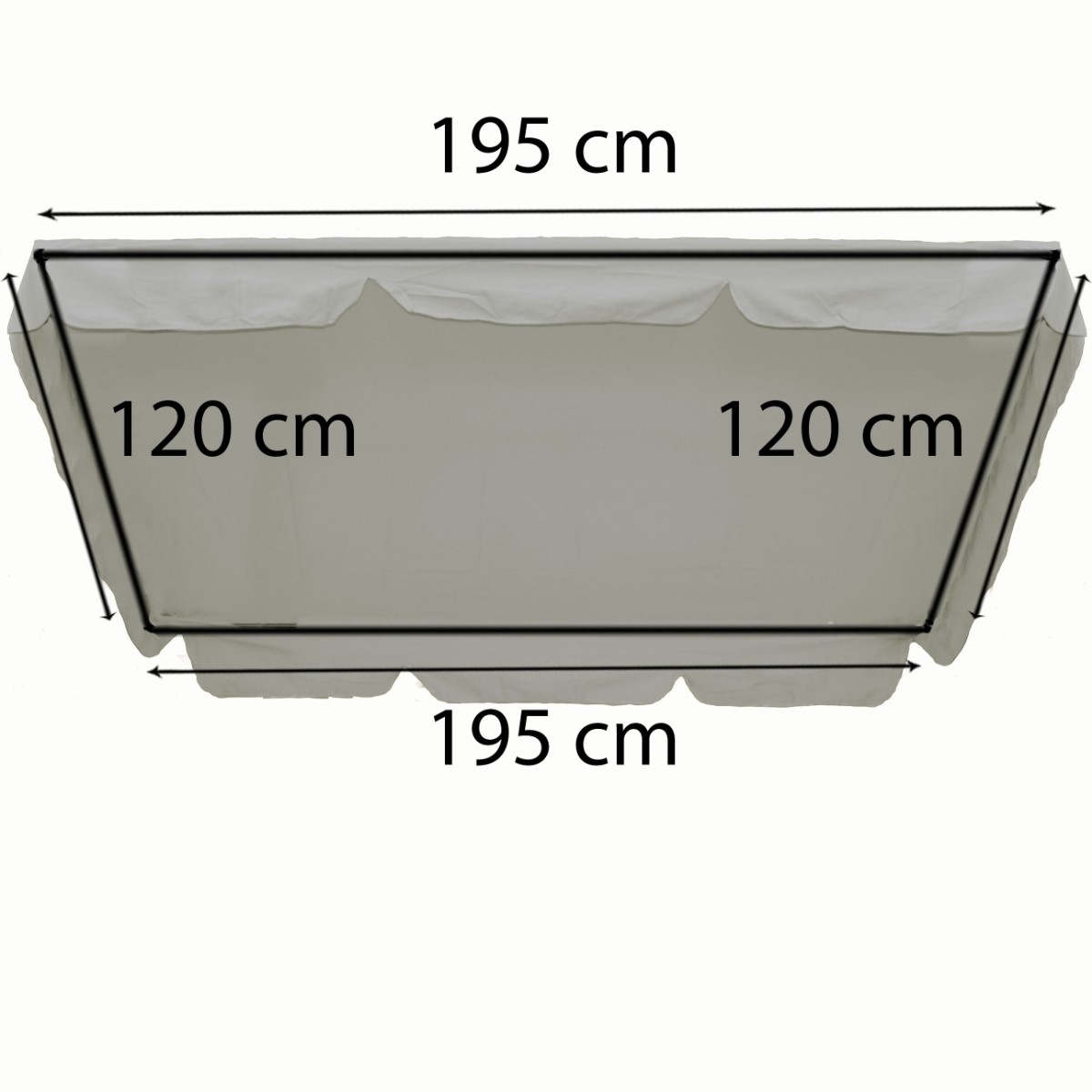 DASZEK DACH HUŚTAWKA OGRODOWA 120X195 Jasny Szary EAN (GTIN) 5906826901505
