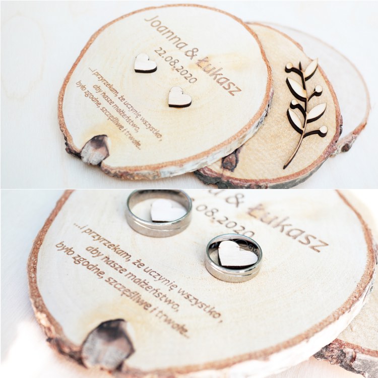 PODKŁADKA NA OBRĄCZKI ŚLUB RUSTYKALNIE GRAWER Kod producenta P1