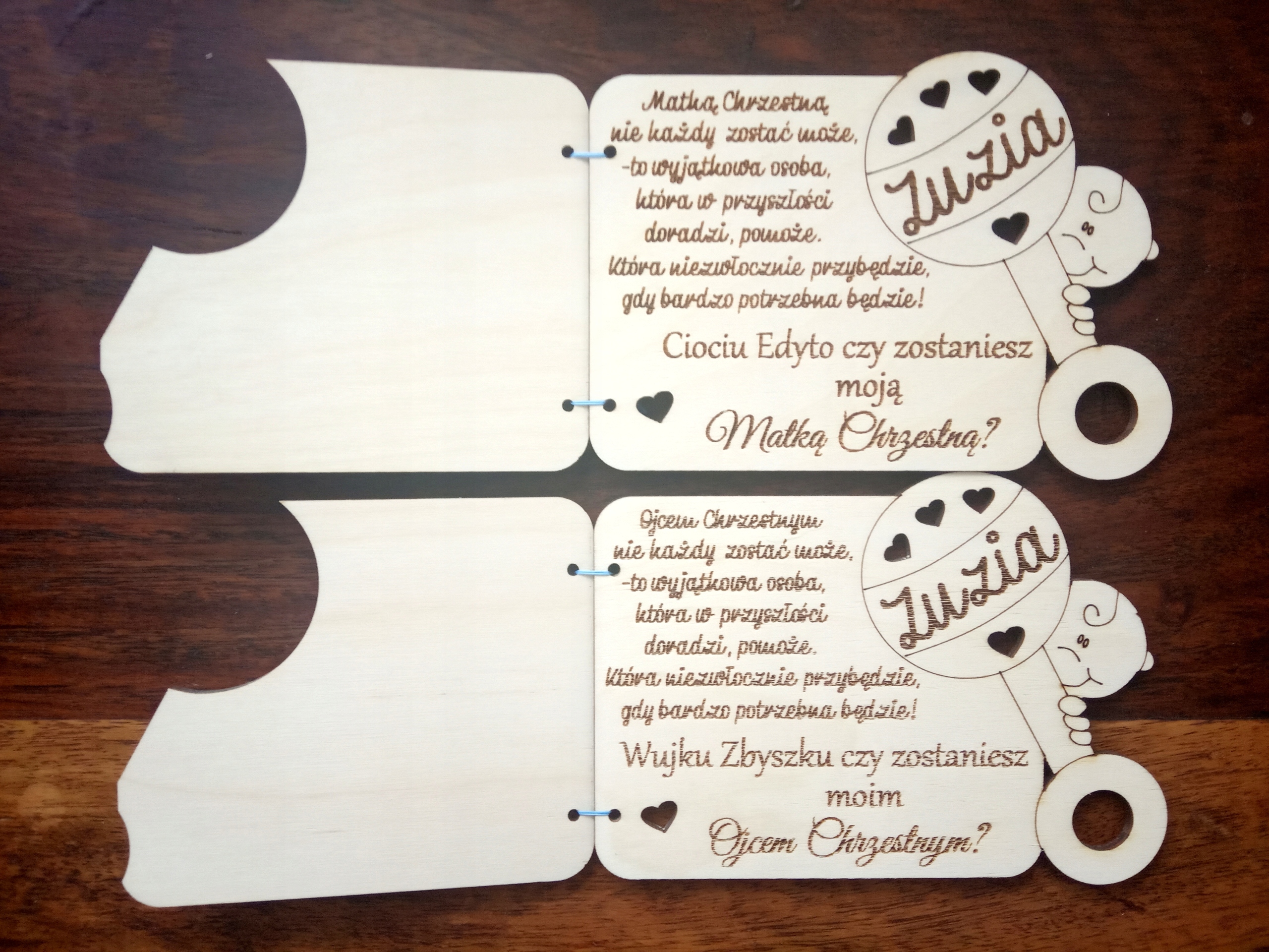 PYTANIE CIOCIU CZY ZOSTANIESZ MOJĄ CHRZESTNĄ Kolor beżowy