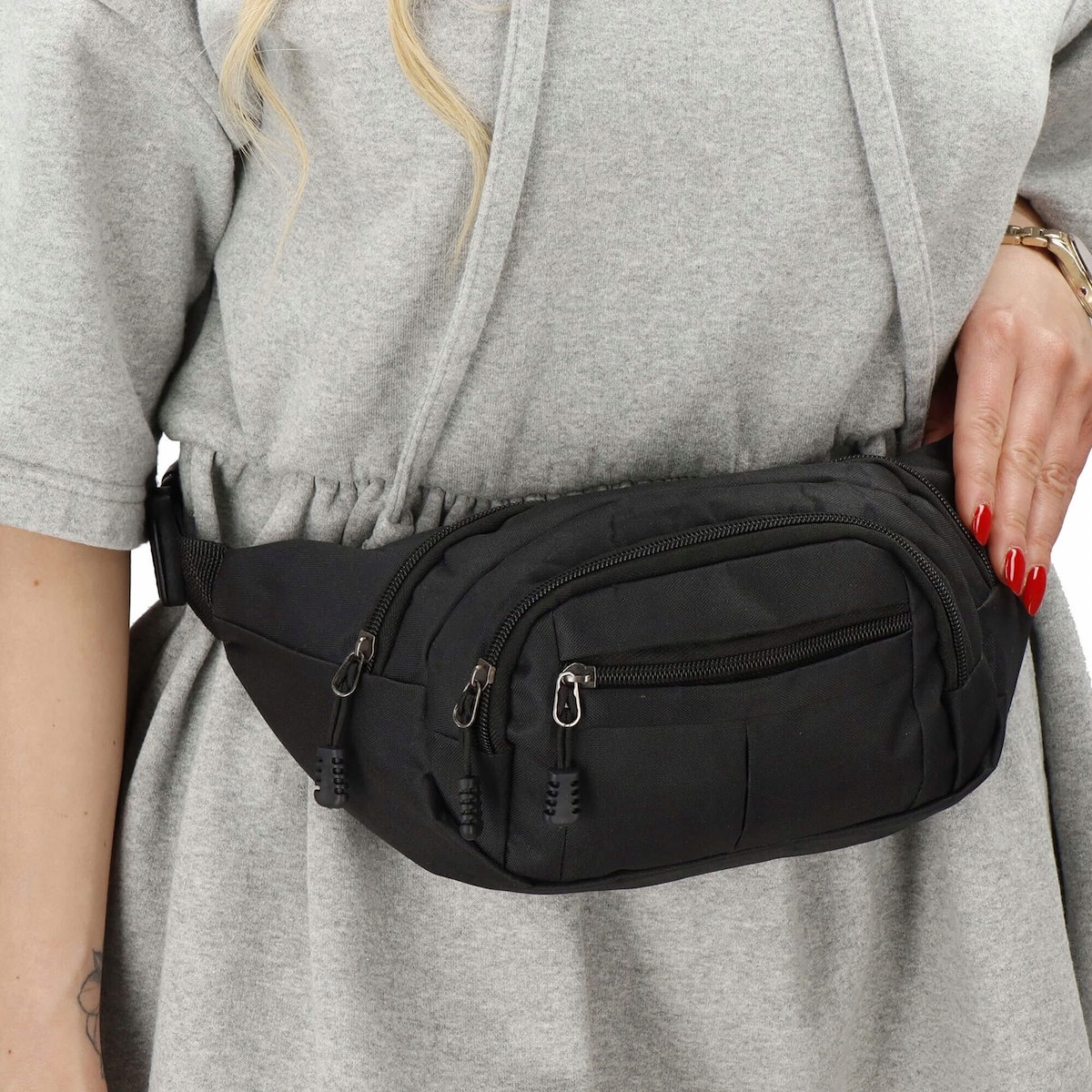 SASZETKA NERKA MĘSKA DAMSKA POJEMNA BIODRÓWKA SPORTOWA BIODROWA CZARNA Marka Springos